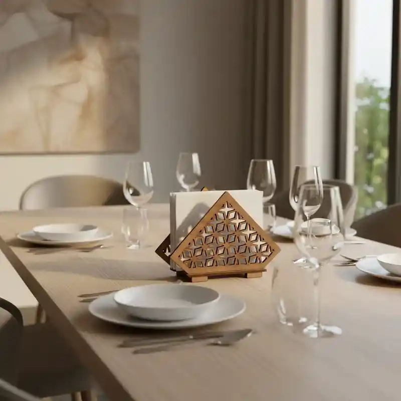 Servilletero Pequeño De Madera (estrella)