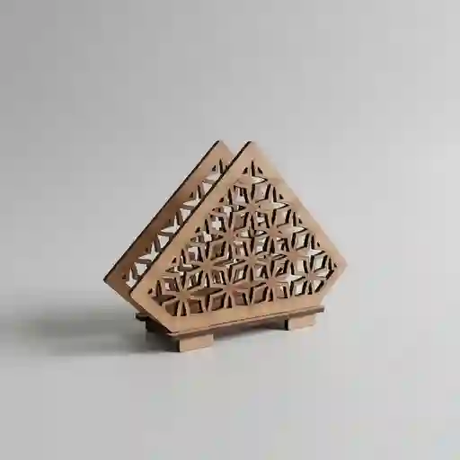 Servilletero Pequeño De Madera (estrella)