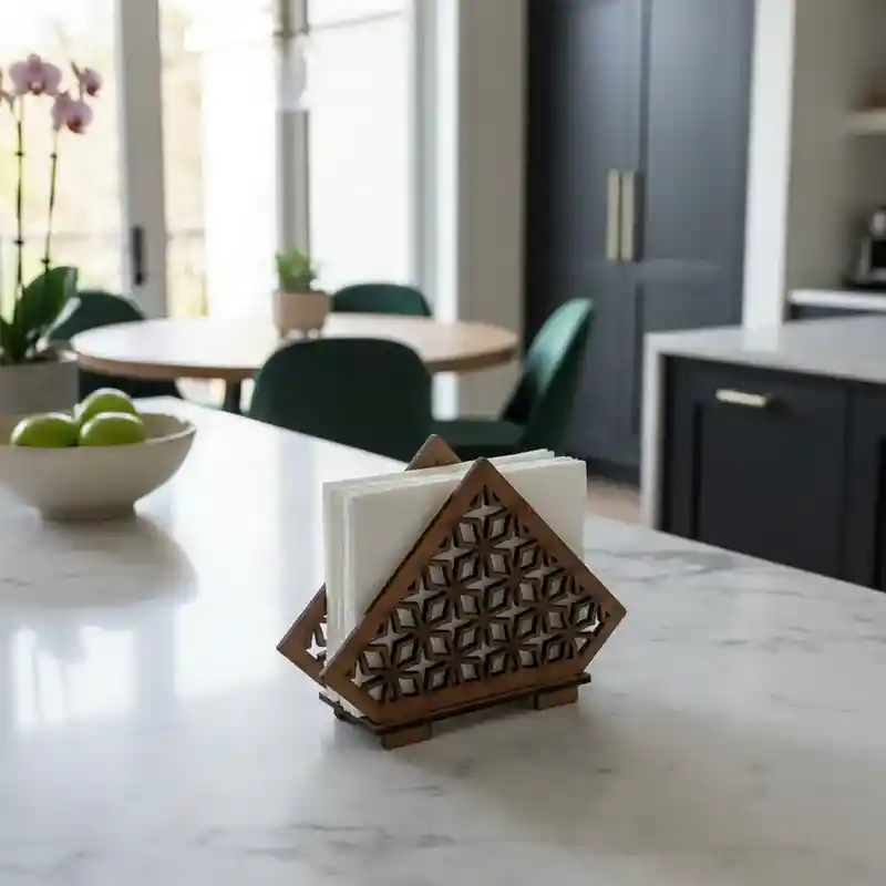 Servilletero Pequeño De Madera (estrella)