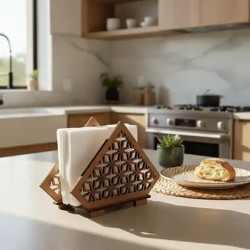 Servilletero Pequeño De Madera (estrella)