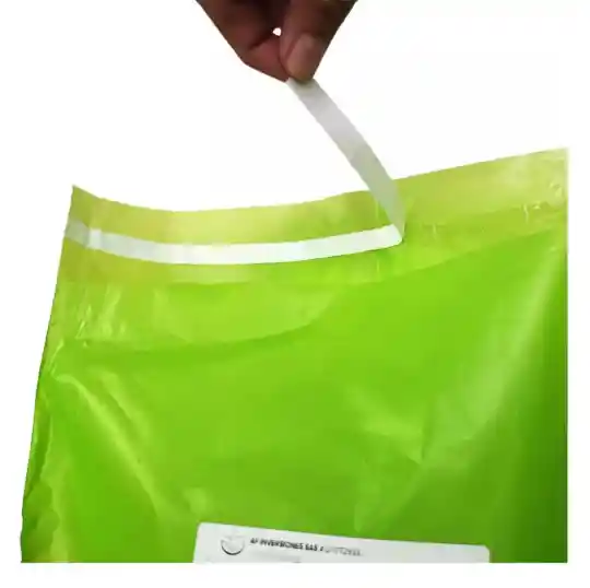 100 Bolsa Verde 20x28 Seguridad Lisa Mensajeria O Ecommerce