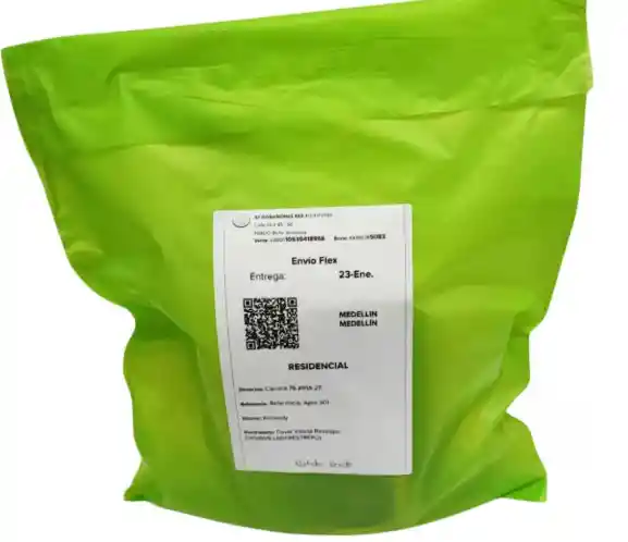 100 Bolsa Verde 20x28 Seguridad Lisa Mensajeria O Ecommerce