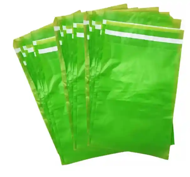100 Bolsa Verde 20x28 Seguridad Lisa Mensajeria O Ecommerce