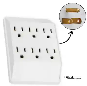 Multitoma Extensión Electrica 6 Tomas De Pared