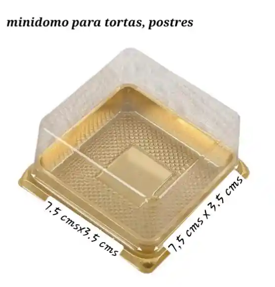Cajas Para Tortas Con Tapa Plástica X 5 Unds, Minidomos Para Tortas