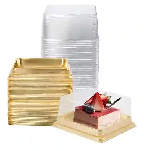 Cajas Para Tortas Con Tapa Plástica X 5 Unds, Minidomos Para Tortas