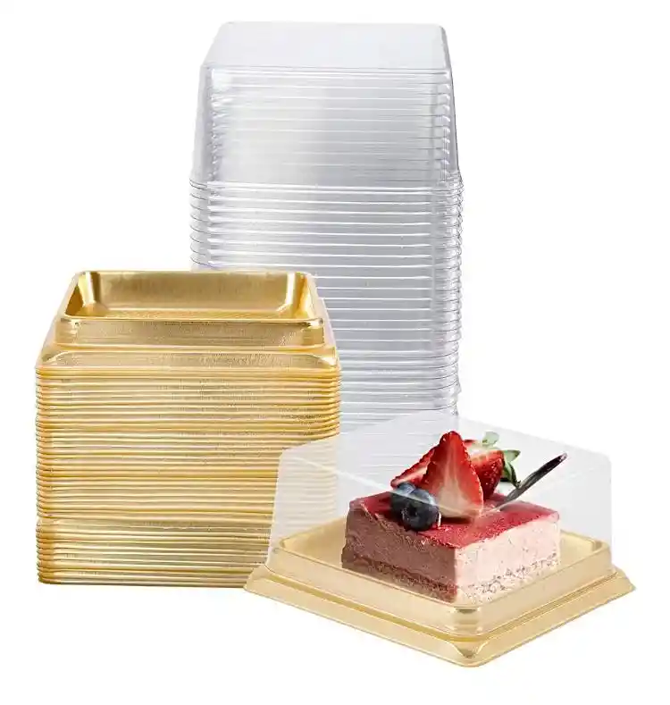 Cajas Para Tortas Con Tapa Plástica X 5 Unds, Minidomos Para Tortas