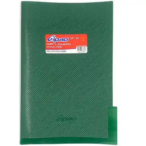 Carpeta Legajadora Plastica Oficio - Verde Oscuro