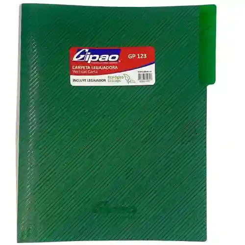 Carpeta Legajadora Plastica Carta - Verde Oscuro