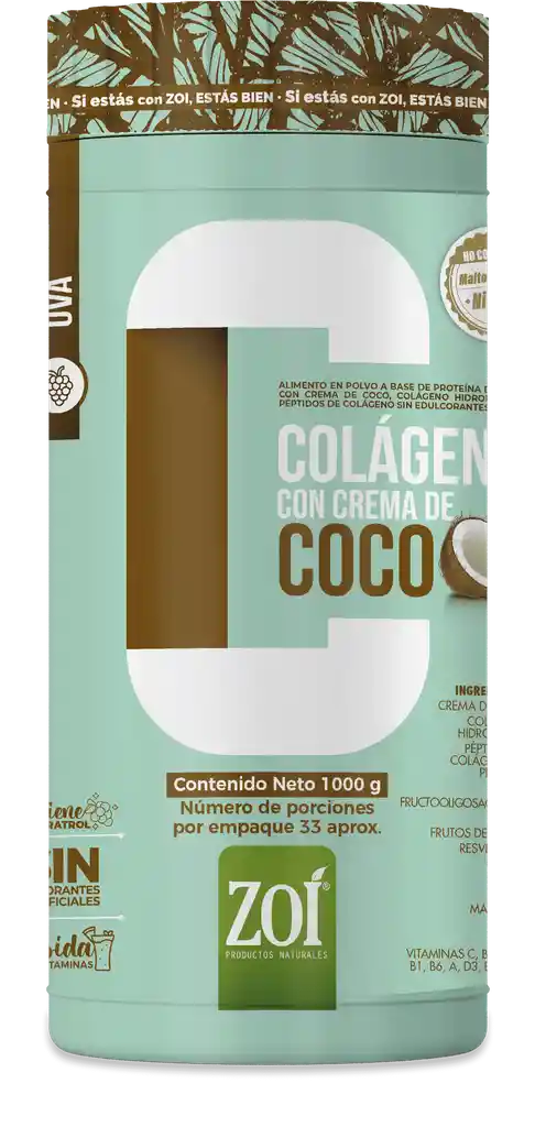 Colageno Con Crema De Coco Zoi X 1000g
