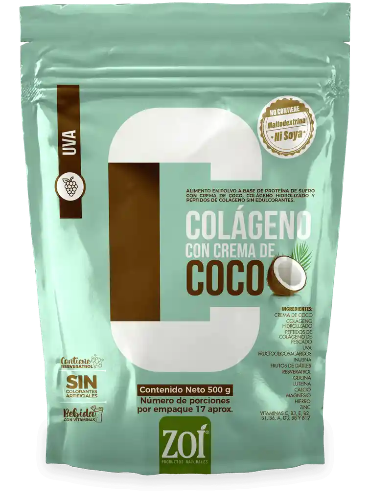 Colageno Con Crema De Coco Zoi X 500 G