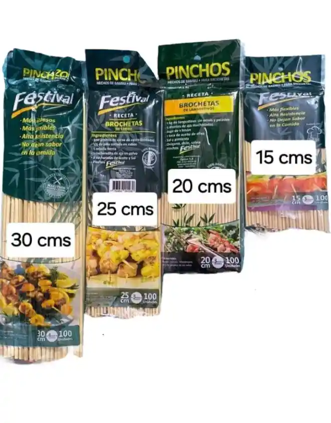 Pinchos Bambú 30 Cms X 100 Unds