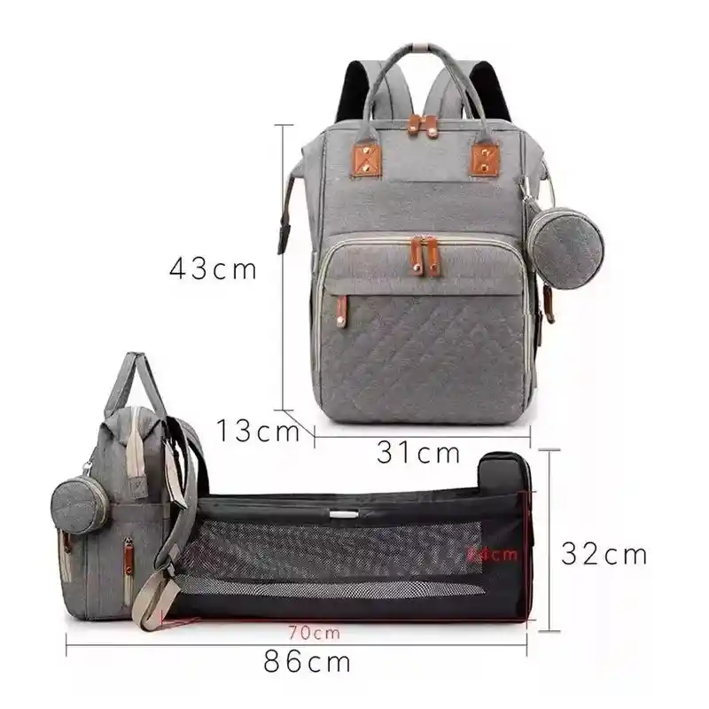 Pañalera Plegable Con Cambiador Y Monedero Tipo Cuna