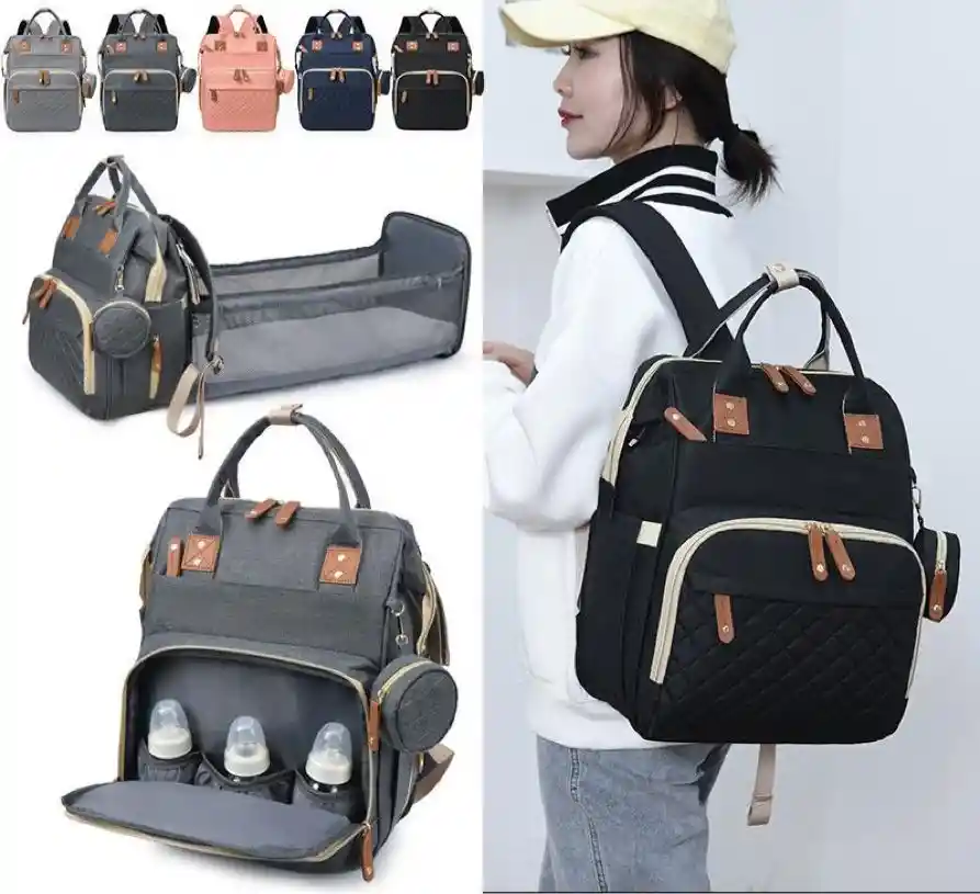 Pañalera Plegable Con Cambiador Y Monedero Tipo Cuna