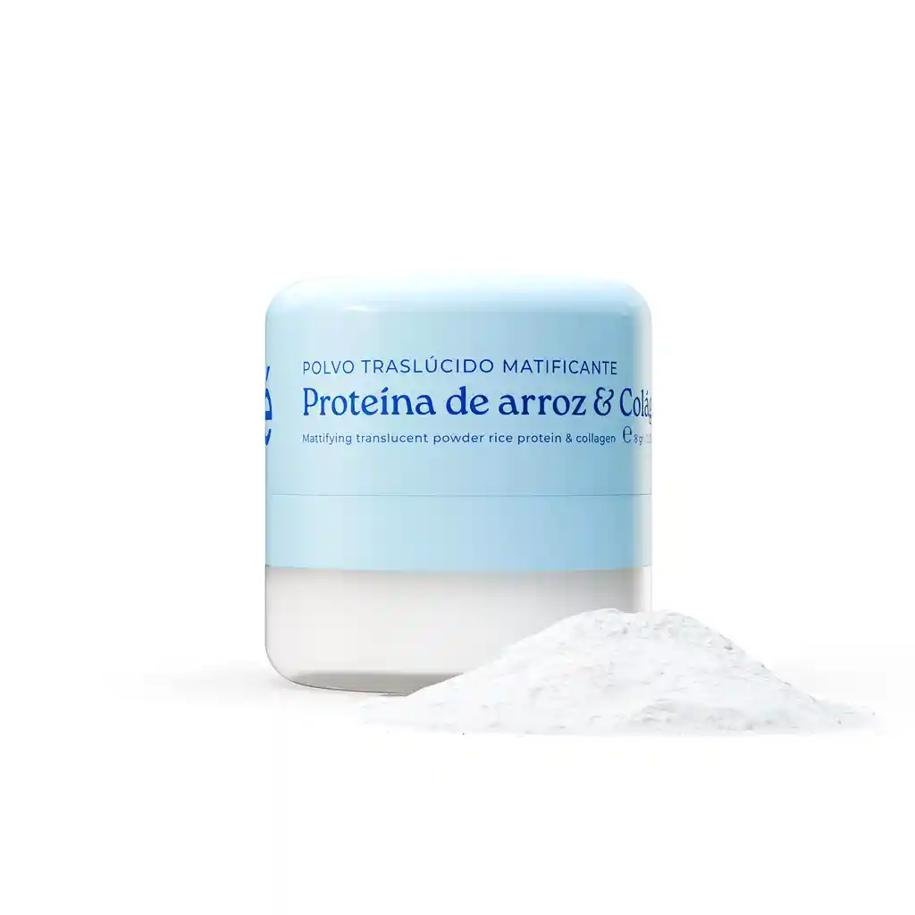 Polvo Traslúcido Matificante Proteína De Arroz Y Colágeno. 8 Ml