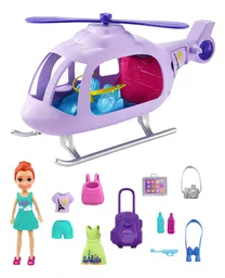Set De Muñeca Polly Pocket Helicóptero De Vacaciones Mattel
