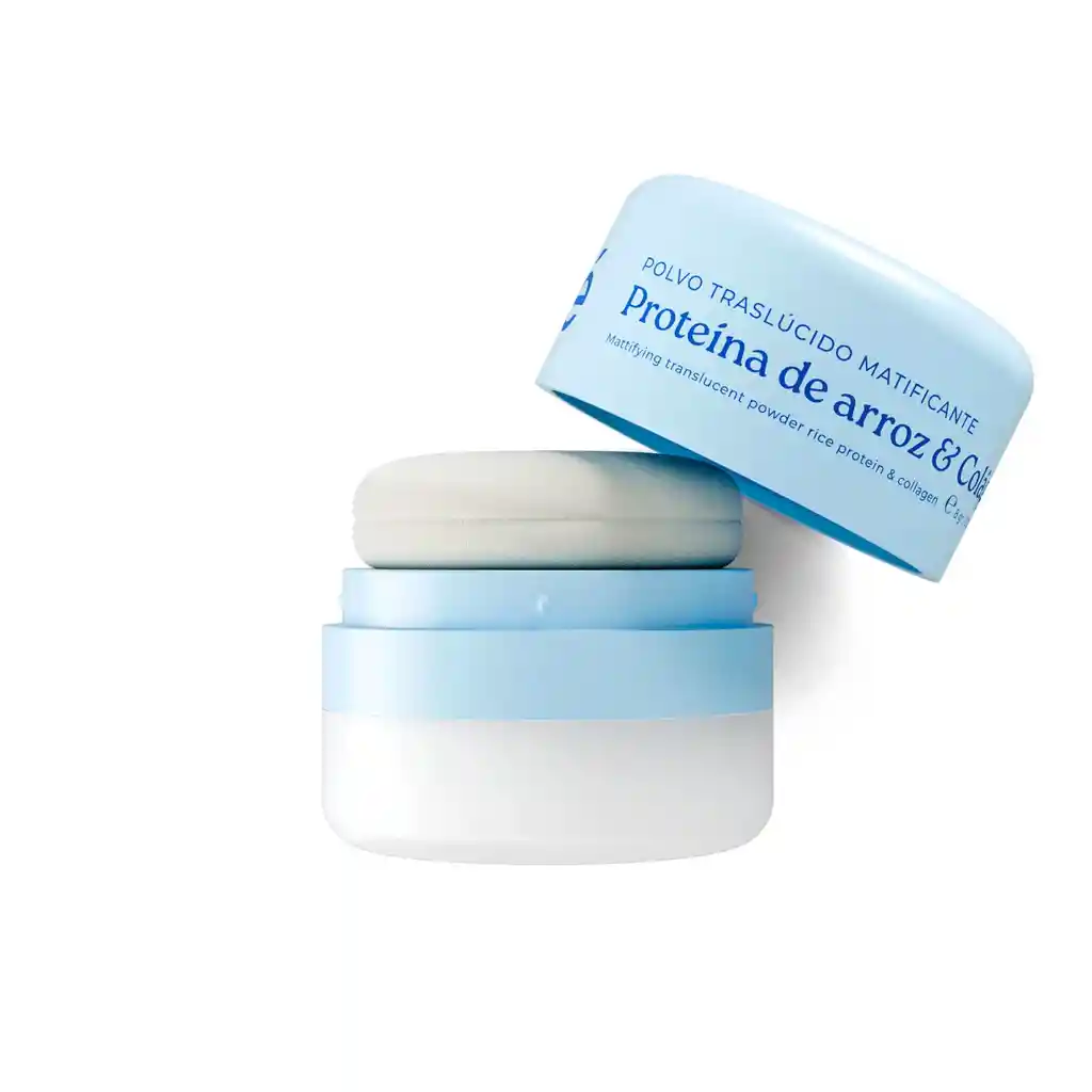 Polvo Traslúcido Matificante Proteína De Arroz Y Colágeno. 8 Ml