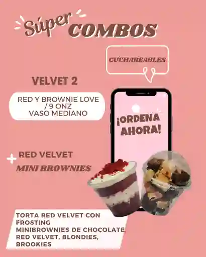 Cuchareable Red Velvet + Mini Brownies Surtidos 9 Onz