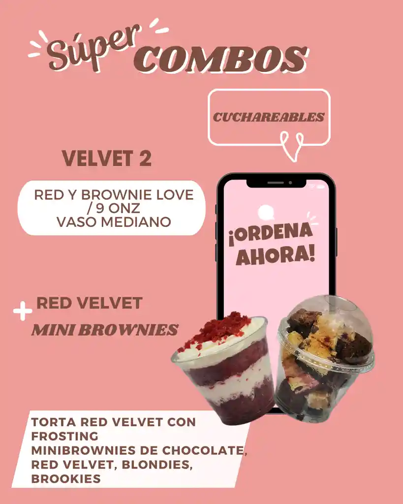 Cuchareable Red Velvet + Mini Brownies Surtidos 9 Onz