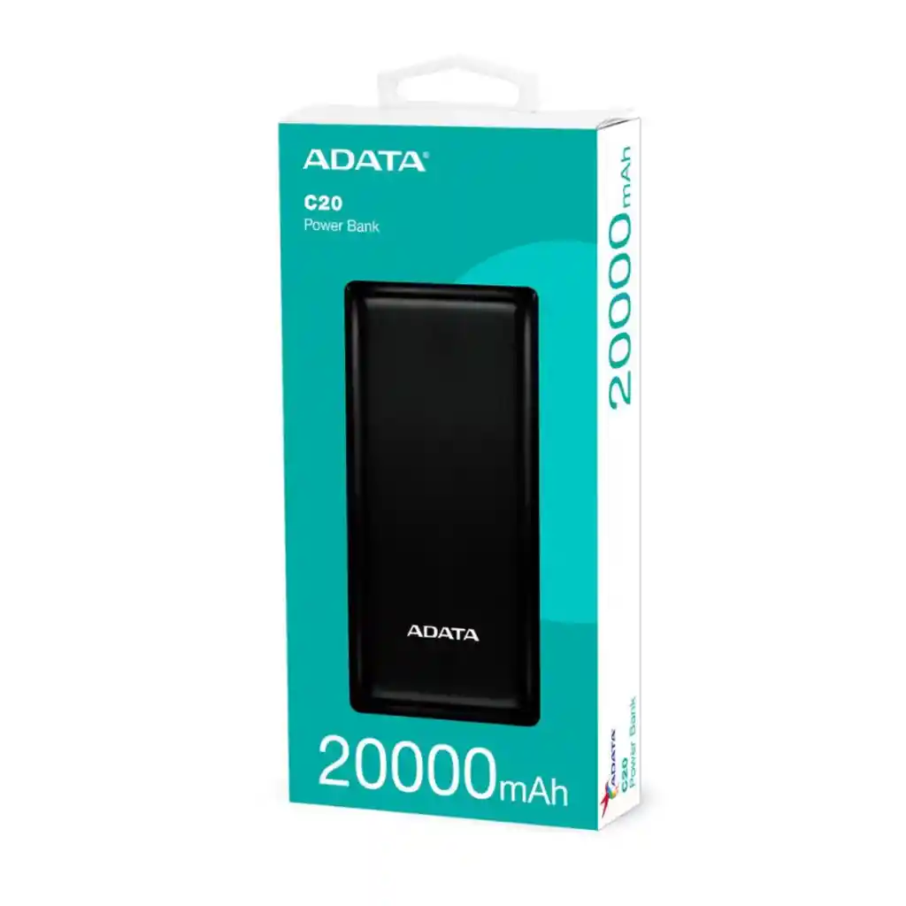 Cargador Bateria Portatil Adata Pbc20 20.000 Mah Usb Tipo A Y C Negro