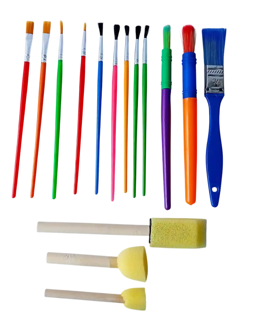 Arte Set De Pinceles Y Espuma Para Niños X15und