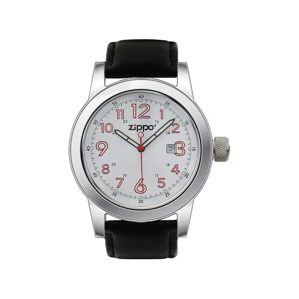 Reloj Zippo Correa De Piel, Negro