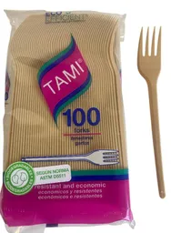 Tenedor Tami Biodegradable X 100 Unds
