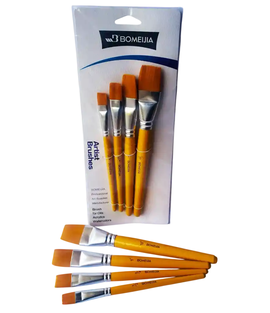 Arte Set Pinceles Planos X4