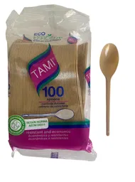 Cucharita Tami Biodegradable X 100 De 14 Cms