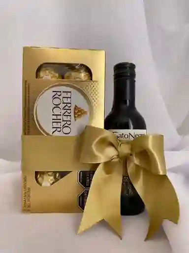 Regalo Elegante-vino Y Chocolates- Detalles-sorpresas