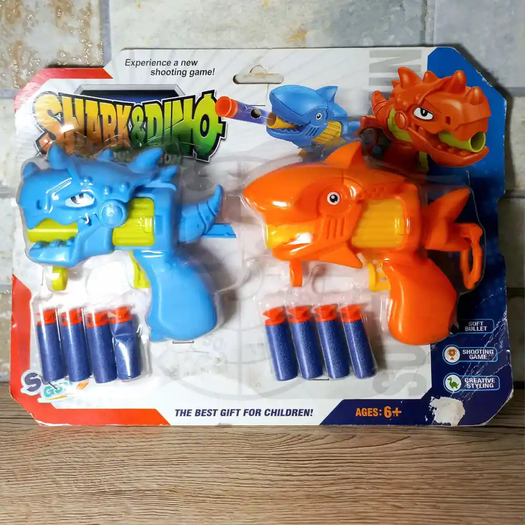 Pistola Dardos X2 Dinosaurio