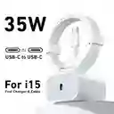 Cargador Con Cable35w Para Iphone 15, 15 Pro, 16