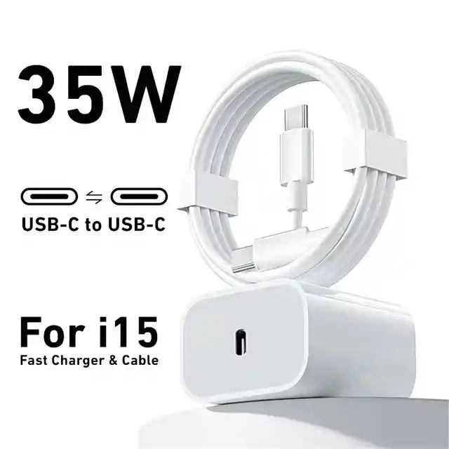 Cargador Con Cable35w Para Iphone 15, 15 Pro, 16