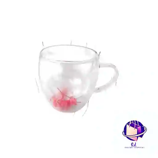 Pocillo Doble Fondo Flores 250ml Rf