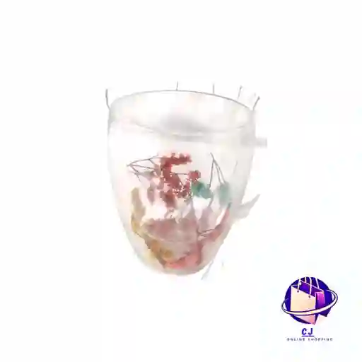 1 Pocillo Doble Fondo Flores 350ml