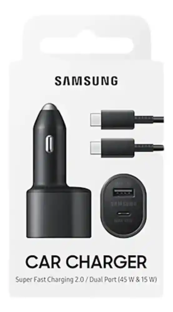 Cargador De Carro 2 En 1 De 45w + 15w Samsung