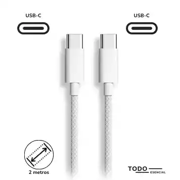 Cargador Iphone Tipo C Cable 2 Metros