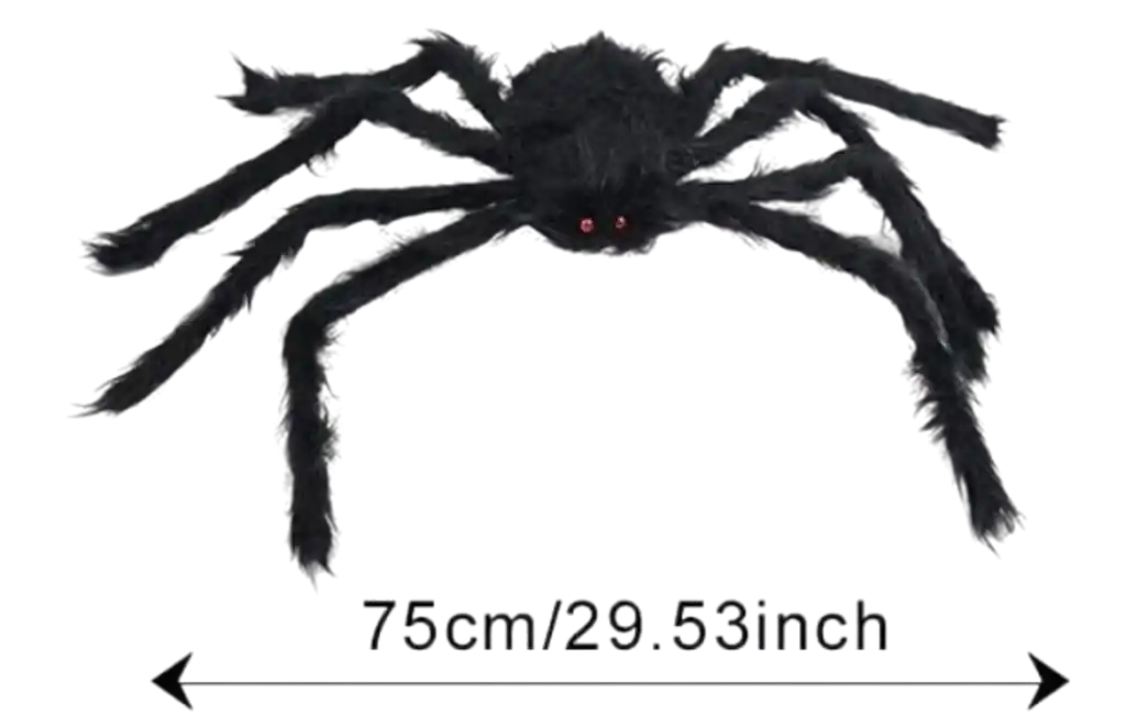 Araña 75 Cm + Telaraña 150 Cm Gigantes Decoracion Halloween