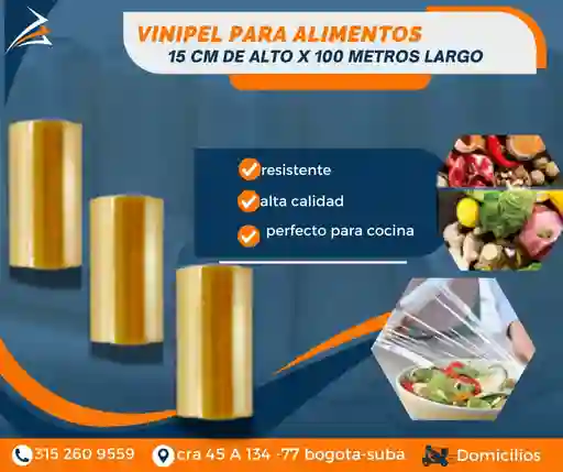 Vinipel Para Alimentos O De Cocina 15cm De Alto X 100 M De Largo-empaque Y Embalaje