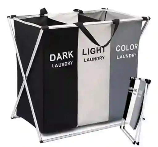 Cesto Organizador De Ropa Sucia 3 Compartimientos Canasta