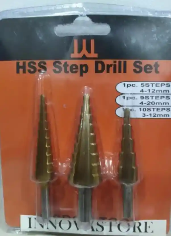 Juegos De Brocas Escalonadas (5-9-10 Pasos) 3 Piezas.