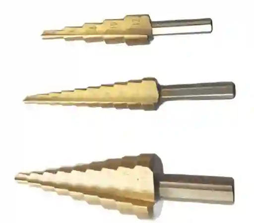 Juegos De Brocas Escalonadas (5-9-10 Pasos) 3 Piezas.