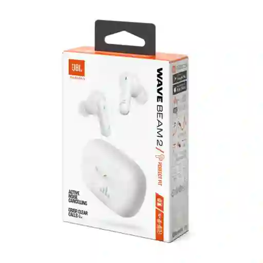 Audífonos Jbl Wave Beam 2 Bluetooth | Cancelación De Ruido, 40h De Batería, Blanco
