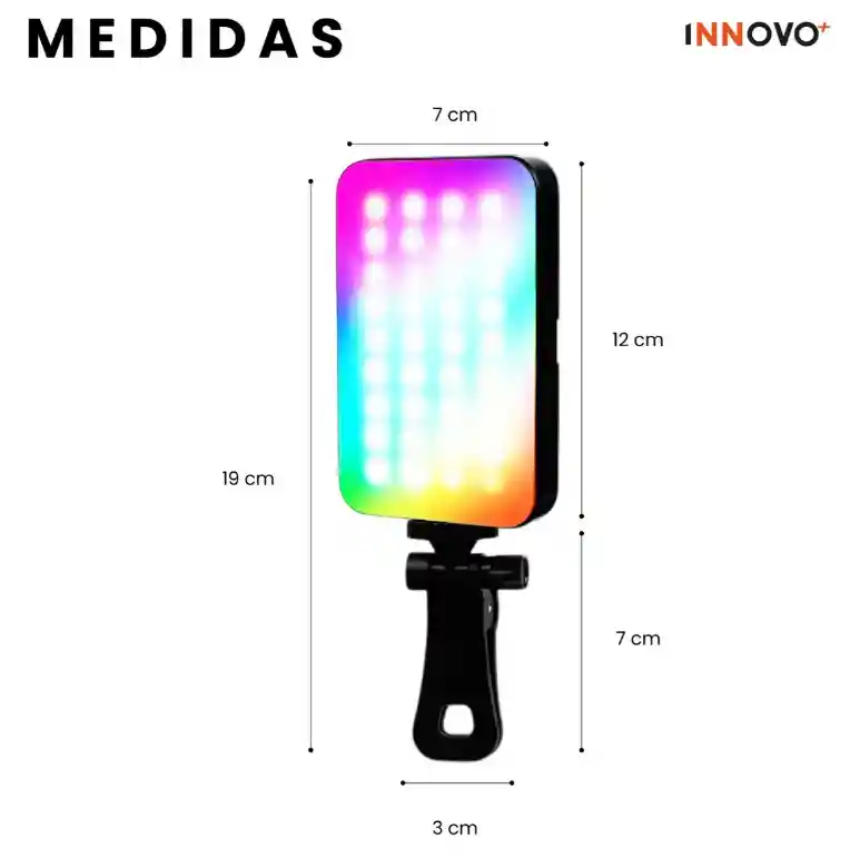 Luz Led Portátil Rgb Spot Mini Para Celular Y Laptop 96 Leds Iluminación Regulable