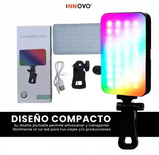 Luz Led Portátil Rgb Spot Mini Para Celular Y Laptop 96 Leds Iluminación Regulable