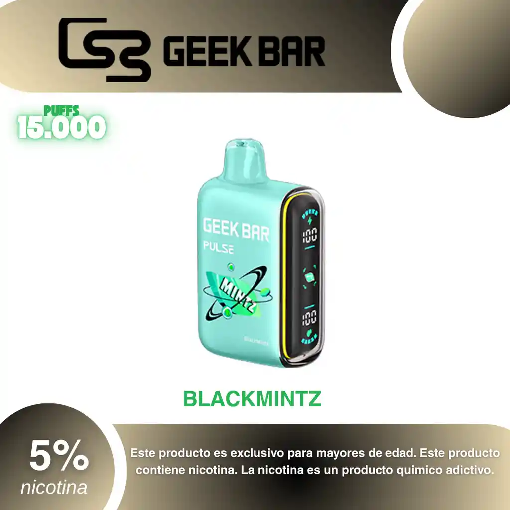 Vape Geek Bar Pulse 15.000 Pufs, Blackmintz 5%
