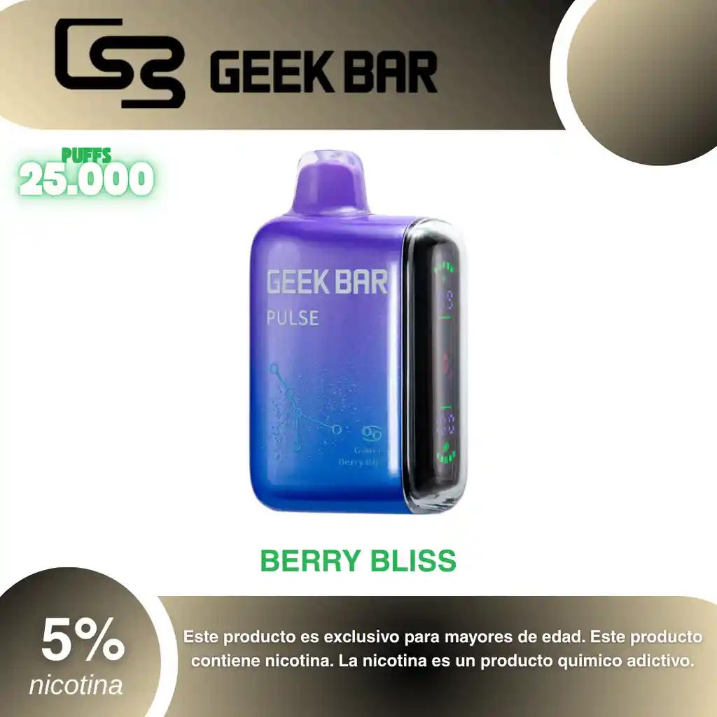 Vape Geek Bar Pulse 15.000 Pufs, Berry Bliss 5%