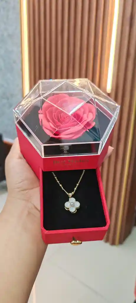 Joyero Flor Eterna (rosa Roja )