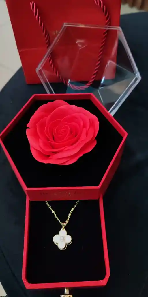 Joyero Flor Eterna (rosa Roja )