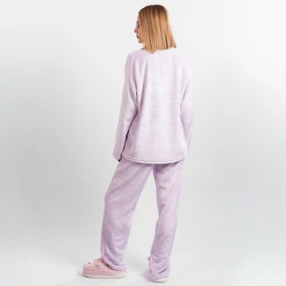 Pijama Térmica Bordada De Oso. Talla L Morado